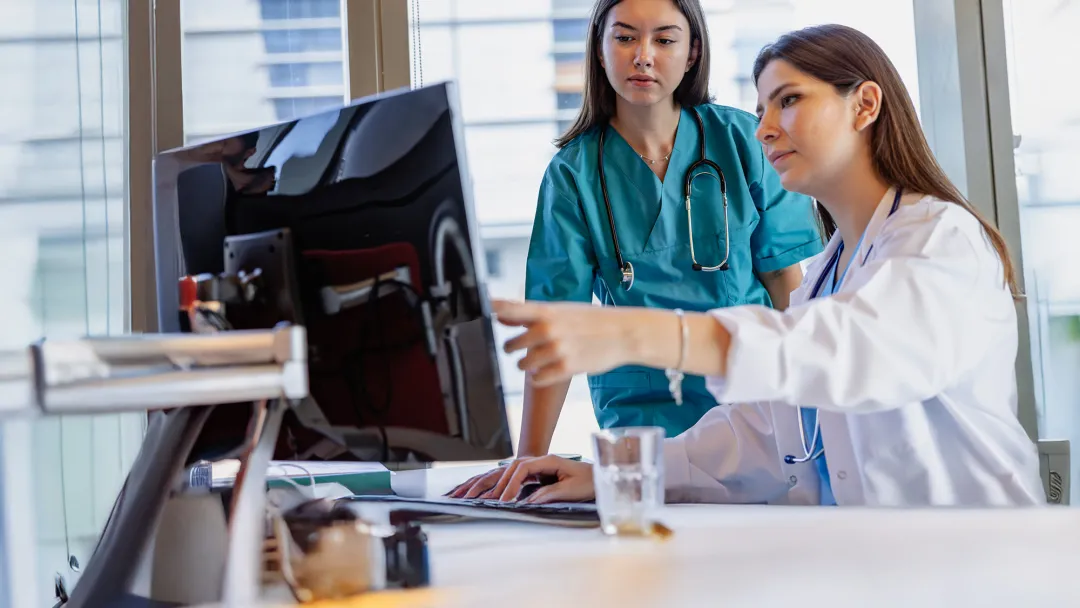 Researchers looking at computer