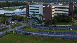 A bird's eye view of the AdventHealth Heart of Florida building