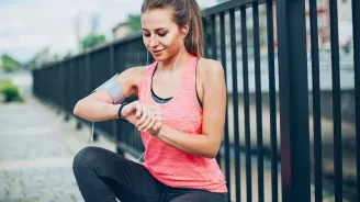 Woman preparing to go running