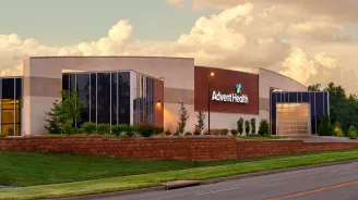 The building of AdventHealth Ottawa at night