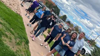 People take part in the March of Dimes walk