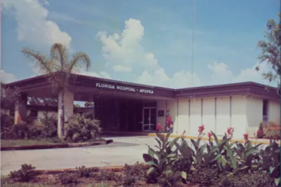 Exterior of AdventHealth Apopka in the 1980s.