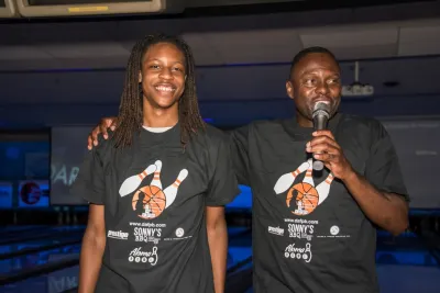 Darrell Armstrong with his son