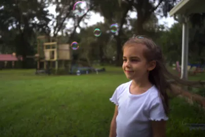 Cora playing outside