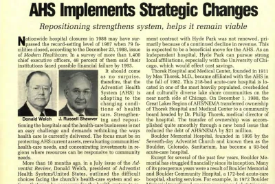 A picture of an old new article about Donald Welch and J. Russell Shaver