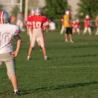 A children's football game