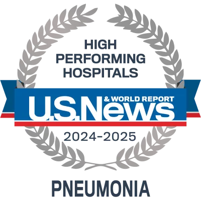 AdventHealth Orlando is recognized by U.S. News & World Report as a nationally rated leader in pneumonia care.
