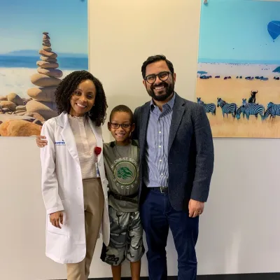 Pediatric patient Tyrone with head and neck clinical team