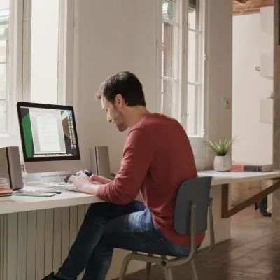 A man working from home.