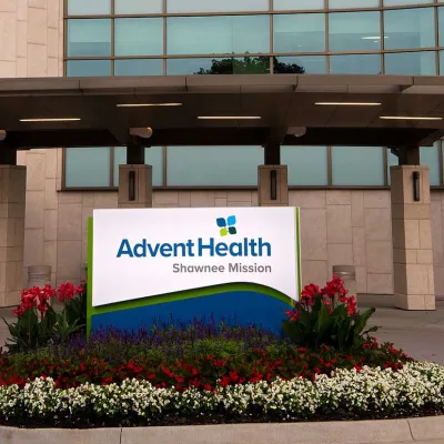 The entrance of AdventHealth Shawnee Mission