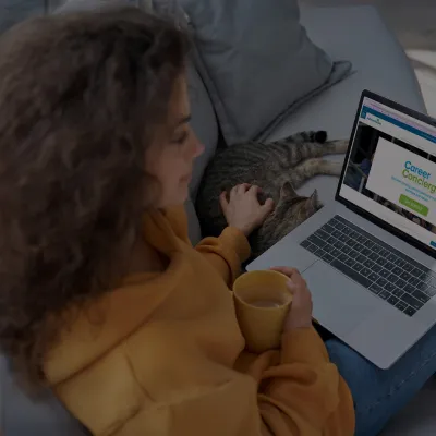 woman using AdventHealth Career Concierge tool on her laptop
