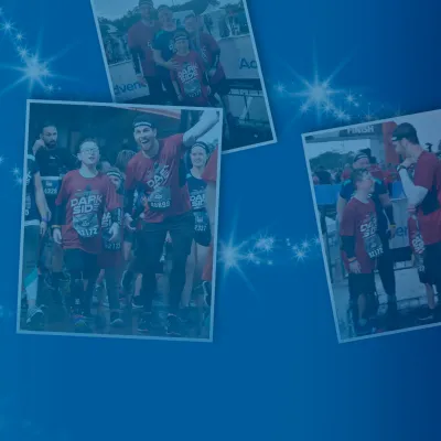 A collage of photos of runners.