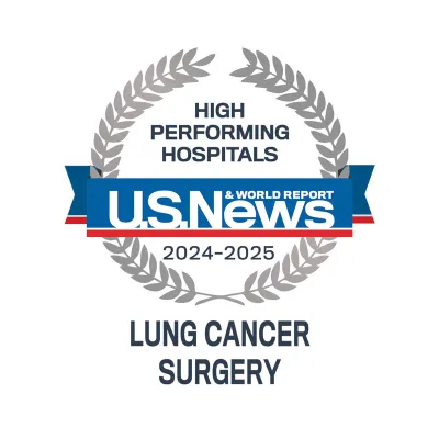 AdventHealth Orlando is recognized by U.S. News & World Report as a nationally rated leader in Lung Cancer Surgery.