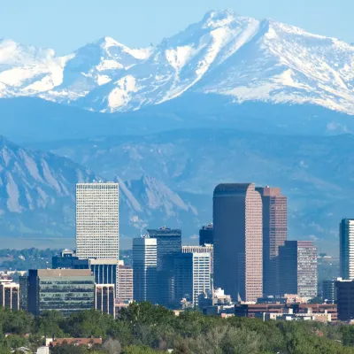 Denver Skyline with Mountains in the Distance