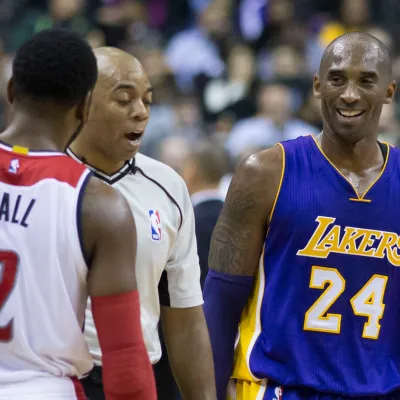 Long-time Los Angeles Laker Kobe Bryant on the court