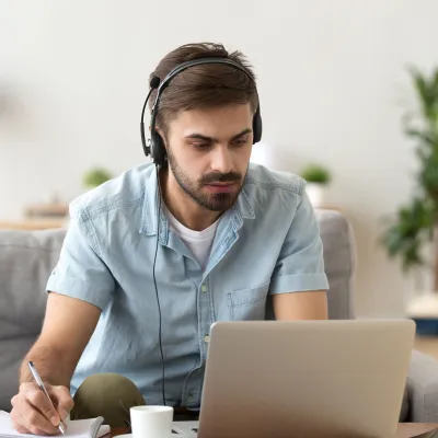 A man working at home.