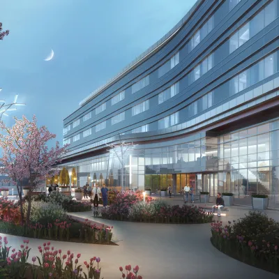 AdventHealth Lenexa City Center Garden at Night