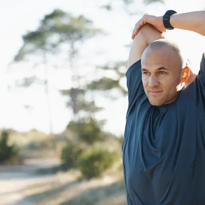 Man stretching before exercise