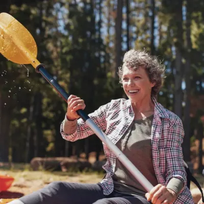 Older couple Kayaking together