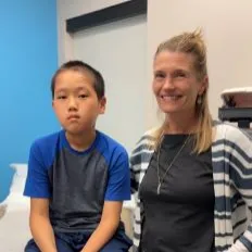 Pediatric patient Jonah with his mother Laurie