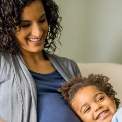 Joyful Mother and Daughter