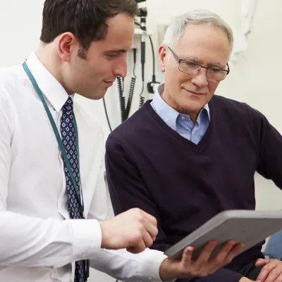 Man at colonoscopy appointment 