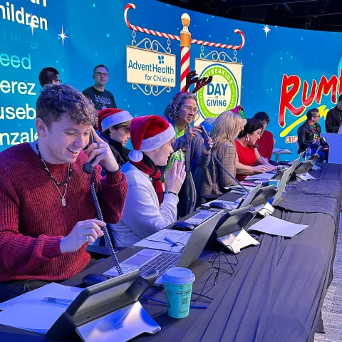 a phone bank answering calls