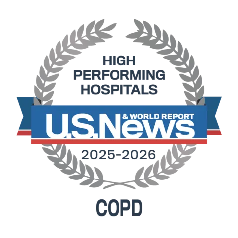 AdventHealth Orlando is recognized by U.S. News & World Report as a high performing hospital.