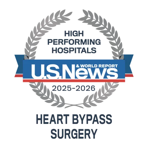 AdventHealth Orlando is recognized by U.S. News & World Report as a high performing hospital.