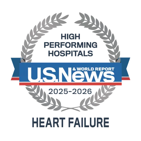 AdventHealth Orlando is recognized by U.S. News & World Report as a high performing hospital.