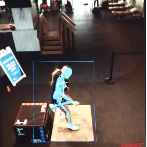 Screen capture from 3D Motion Lab  Video, with skeleton overlay