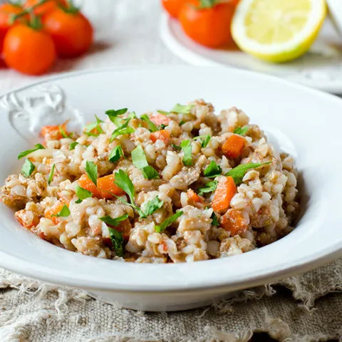 farro vegetable risotto