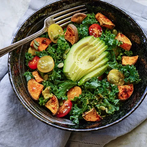 Kale, Avocado and Jicama with Orange Mustard Vinaigrette