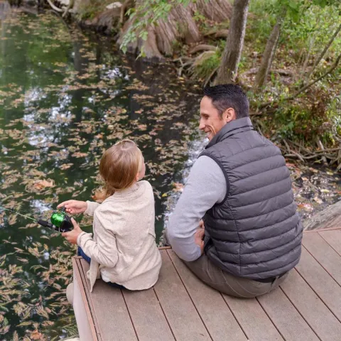 Daughter and Father Fishing