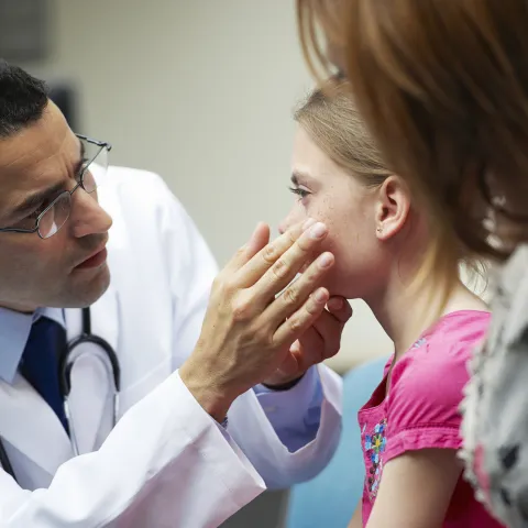 Girl at doctor appointment