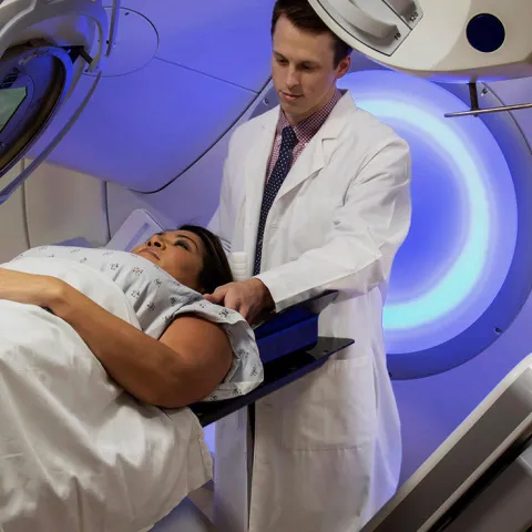 Patient going into an MRI machine