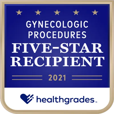 5-star badge in gynecologic procedures by Heathgrades