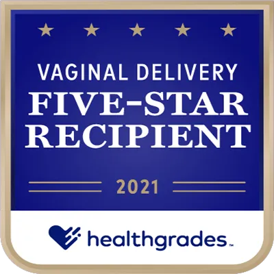 5-star badge in vaginal delivery by Healthgrades