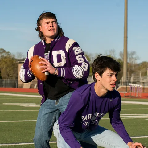 Gatlin playing football