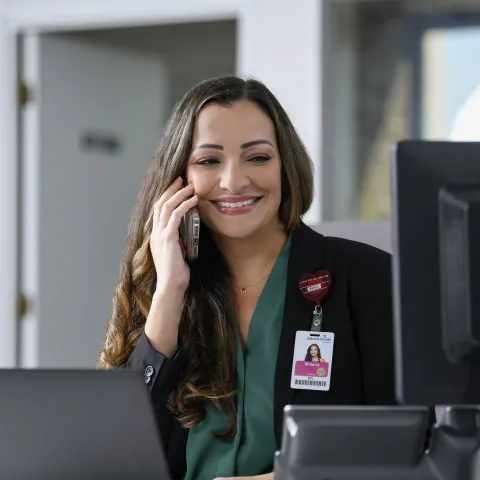 Health Navigator Viviana taking a call