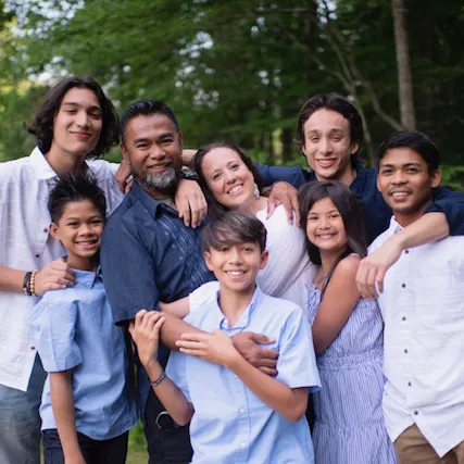 Holly Romero, BSN, RN pictures with her family.