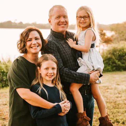 a photo of Dena Jalbert and her family