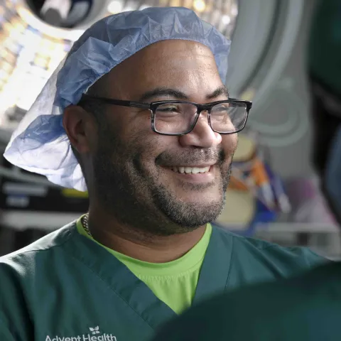 Male nurse in the operating room at AdventHealth Kissimmee.
