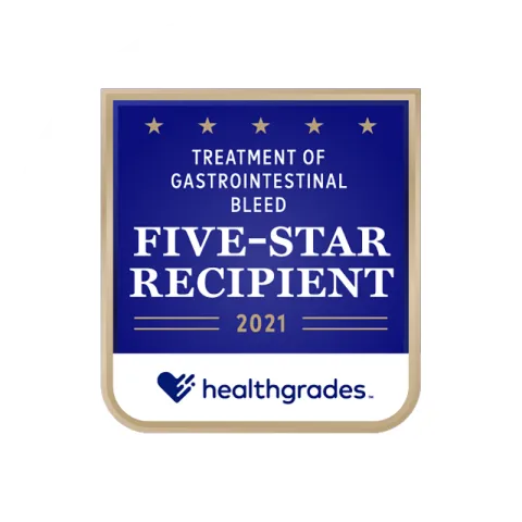 AdventHealth is a five-star recipient of treatment of gastrointestinal bleed