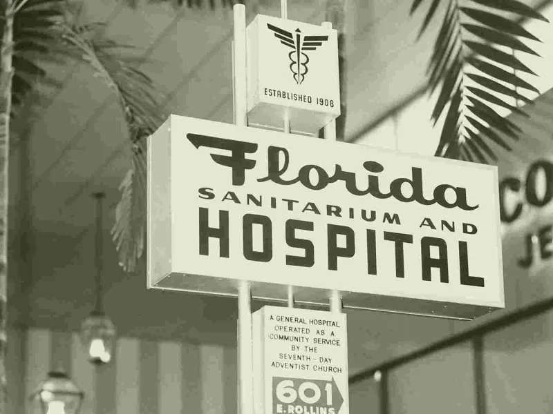 Florida Sanitarium and Hospital sign.