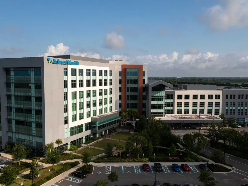 The main side of the AdventHealth Apopka building