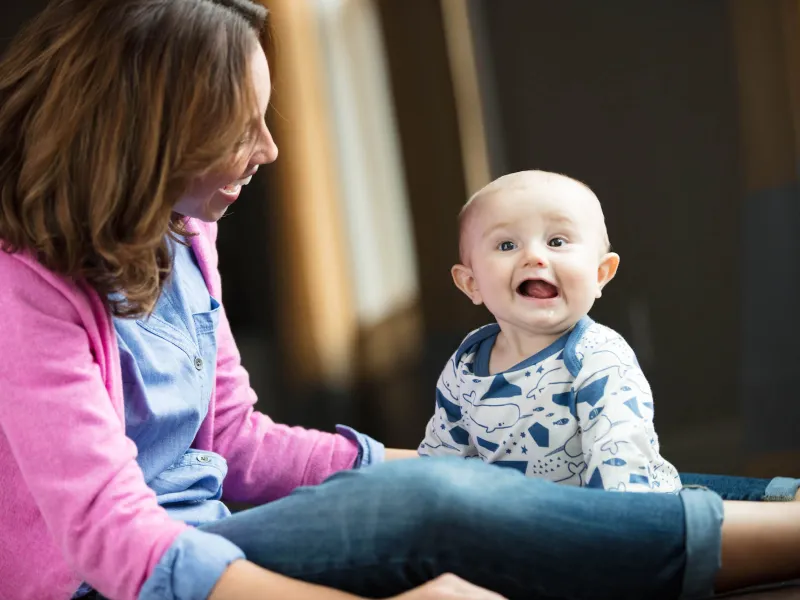 Baby talking to Mama