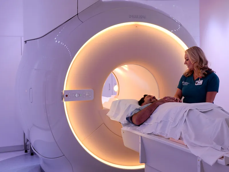 Our MRI rooms offer a mural projection of your choice.