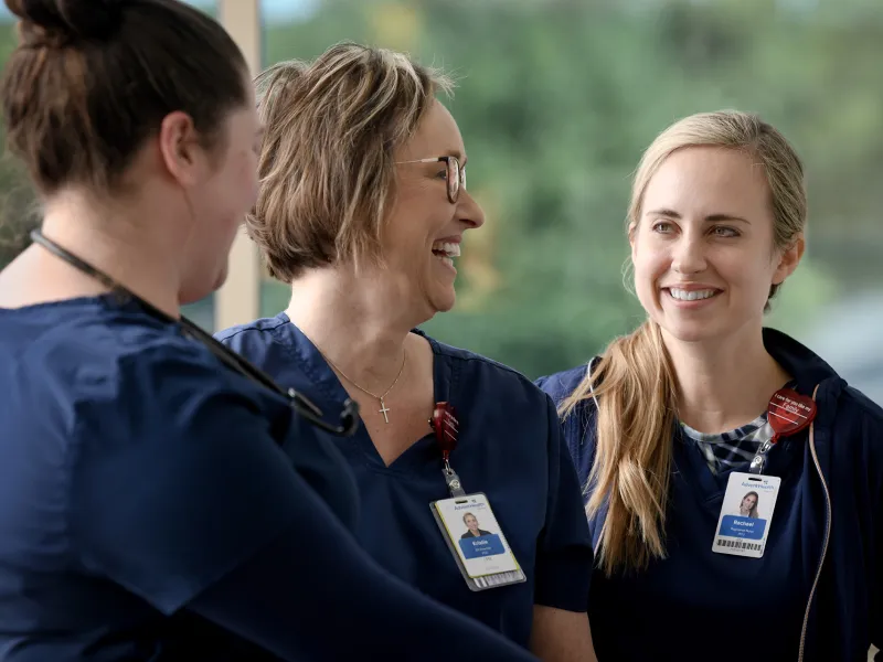 Nurses laughing together