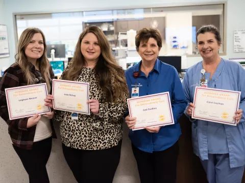 Members of the nutritional services and registration teams received the Sonshine Award.